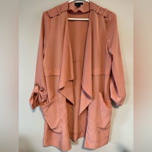 Seductions small pink/coral/apricot colour duster style light coat